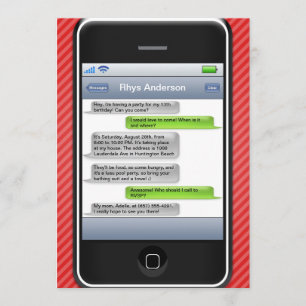 Invitation Fête d'anniversaire iParty téléphone intelligent