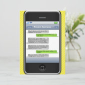 Invitation Fête d'anniversaire iParty téléphone intelligent (Debout devant)