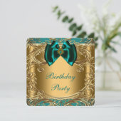 Invitation Fête d'anniversaire Jade et Or (Debout devant)