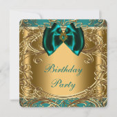 Invitation Fête d'anniversaire Jade et Or (Devant)