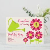 Invitation Fête d'anniversaire - jardin d'agrément et boîte (Debout devant)