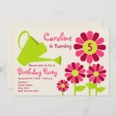 Invitation Fête d'anniversaire - jardin d'agrément et boîte (Devant / Derrière)
