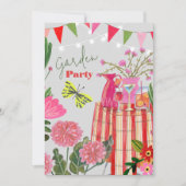 Invitation Fête d'anniversaire Jardin Fantaisiste Fleurs Papi (Devant)