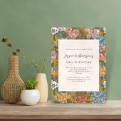 Invitation Fête d'Anniversaire Jaune Boho Floral