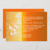 Invitation fête d'anniversaire jaune orange (Devant / Derrière)