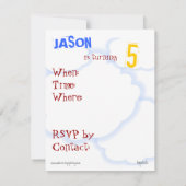 Invitation Fête d'anniversaire Jet Plane (changement d'âge) (Dos)