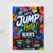 Invitation Fête d'anniversaire Jump Trampoline (Devant)