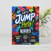 Invitation Fête d'anniversaire Jump Trampoline (Debout devant)