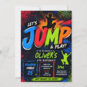 Invitation Fête d'anniversaire Jump Trampoline (Devant)