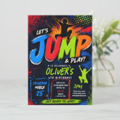 Invitation Fête d'anniversaire Jump Trampoline (Debout devant)