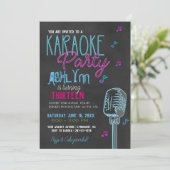 Invitation Fête d'anniversaire karaoké pour préadolescents/ad (Debout devant)