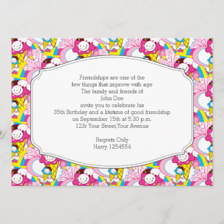 Invitation Fête d'anniversaire Kawaii Crème de glace Uber mig