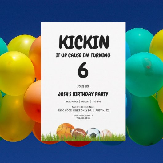 Invitation Fête d'anniversaire Kickin it Up