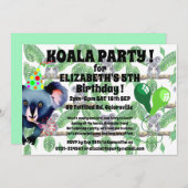 Invitation fête d'anniversaire KOALA (Devant / Derrière)