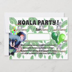Invitation Fête d'anniversaire KOALA