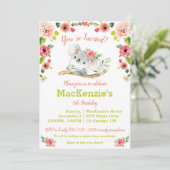 Invitation Fête d'anniversaire Koala et Florale (Debout devant)