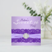Invitation Fête d'anniversaire lavande violet (Debout devant)
