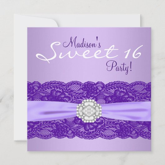 Invitation Fête d'anniversaire lavande violet (Devant)