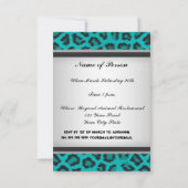 Invitation Fête d'anniversaire Leopard Fur Turquoise (Dos)