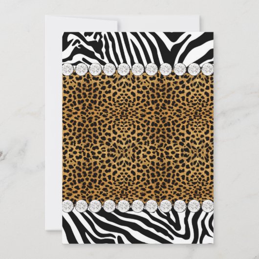 Invitation Fête d'anniversaire Leopard Zebra (Dos)