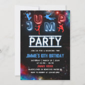 Invitation Fête d'anniversaire Lets Go Jump Glow (Devant)