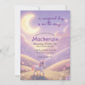 Invitation Fête d'anniversaire Licorne Céleste (Devant)