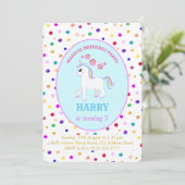 Invitation Fête d'anniversaire licorne mignonne (Debout devant)