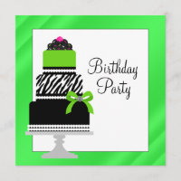 Fête d'anniversaire Lime Green Zebra Cake Cupcake