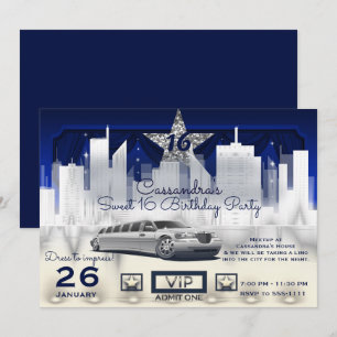 Invitation Fête d'anniversaire limousine Veilleuses de ville