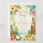 Invitation Fête d'anniversaire Luau (Devant)