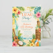 Invitation Fête d'anniversaire Luau (Debout devant)
