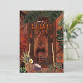 Invitation Fête d'anniversaire Luau Aloha Tiki Vintage (Debout devant)