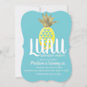 Invitation Fête d'anniversaire Luau Ananas Tout Âge (Devant)