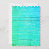 Invitation Fête d'anniversaire Luau Blue Wood Fleurs tropical (Dos)