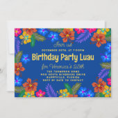 Invitation Fête d'anniversaire Luau hawaïen (Devant)