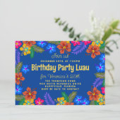 Invitation Fête d'anniversaire Luau hawaïen (Debout devant)