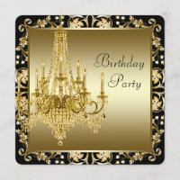 Fête d'anniversaire lustre noir et or
