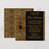 Invitation Fête d'anniversaire Luxueuse Léopard (Devant / Derrière)