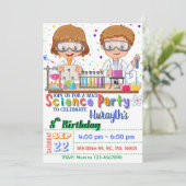 Invitation Fête d'anniversaire Mad Science `Invitation pour l (Debout devant)
