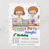 Invitation Fête d'anniversaire Mad Science `Invitation pour l (Devant / Derrière)