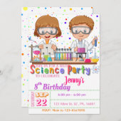 Invitation Fête d'anniversaire Mad Science `Invitation pour l (Devant / Derrière)