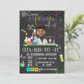 Invitation Fête d'anniversaire Mad Science/Science Experience (Debout devant)