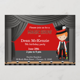 Invitation Fête d'anniversaire Magic Show