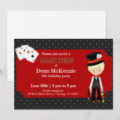 Invitation Fête d'anniversaire Magic Show (Devant / Derrière)