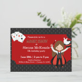 Invitation Fête d'anniversaire Magic Show (Debout devant)