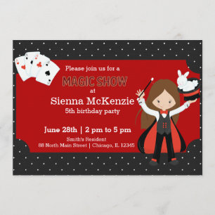 Invitation Fête d'anniversaire Magic Show