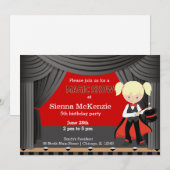 Invitation Fête d'anniversaire Magic Show (Devant / Derrière)
