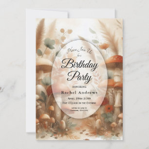 Invitation Fête d'anniversaire Magie de la forêt en terre cui