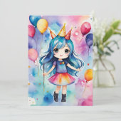 Invitation Fête d'anniversaire magique (Debout devant)