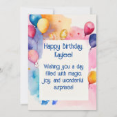 Invitation Fête d'anniversaire magique (Dos)